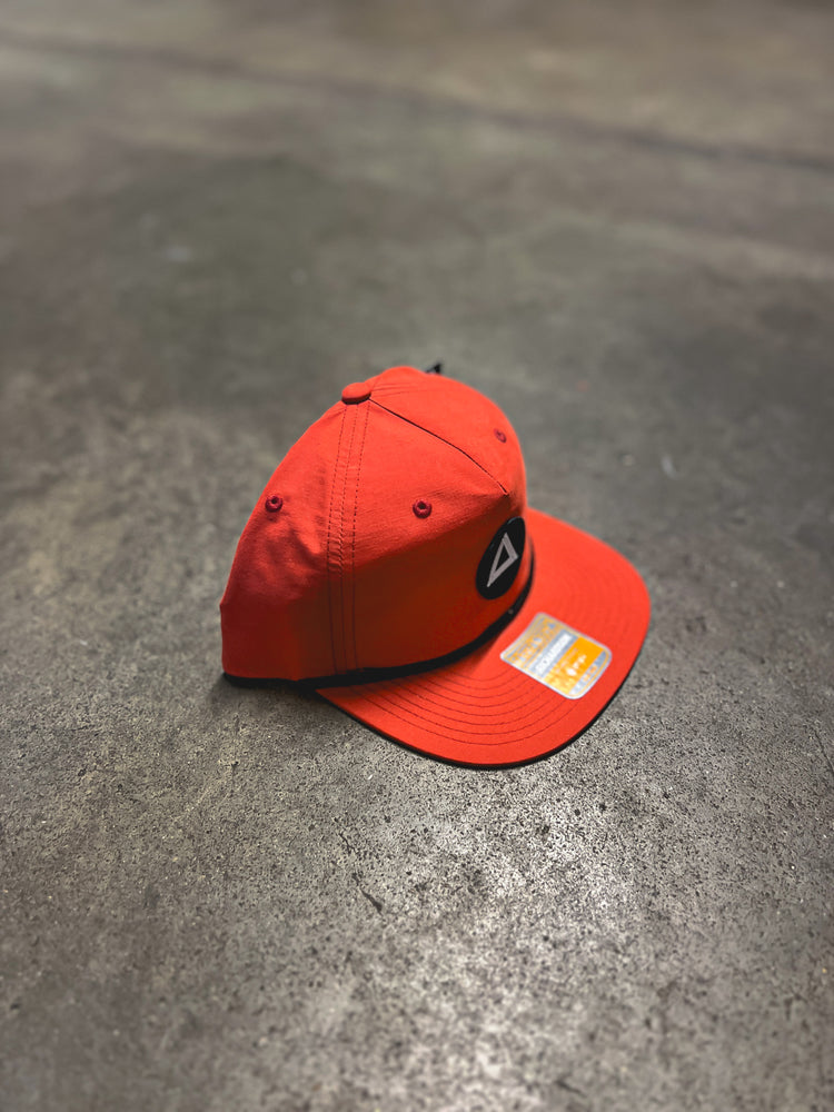 
            
                Load image into Gallery viewer, 5-Panel Rust Rope Hat with Triangle Patch
            
        